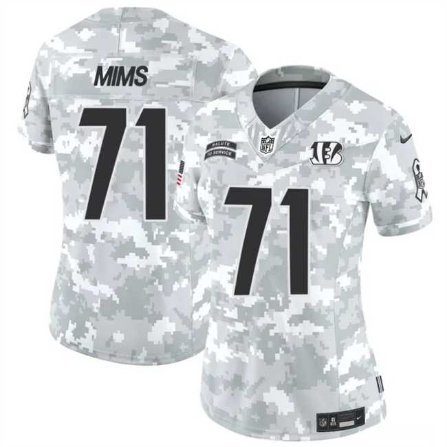 Womens Cincinnati Bengals #71 Amarius Mims 2024 F.U.S.E Arctic Camo Salute To Service Limited Stitched Jersey Dzhi